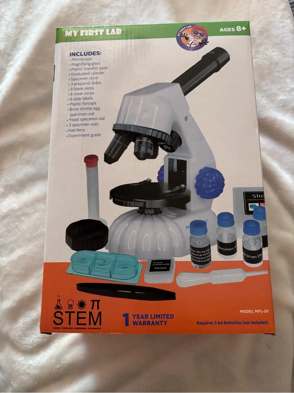 Duo Scope Starter Kit - White Kids Microscope with 40 Accessories